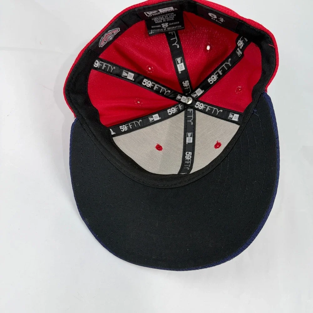 New Era Modesto Nuts MiLB 59FIFTY Fitted‎ Hat Red Navy Blue Size 6 3/4